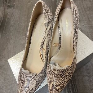 BCBGeneration Snakeskin Heels - Tan